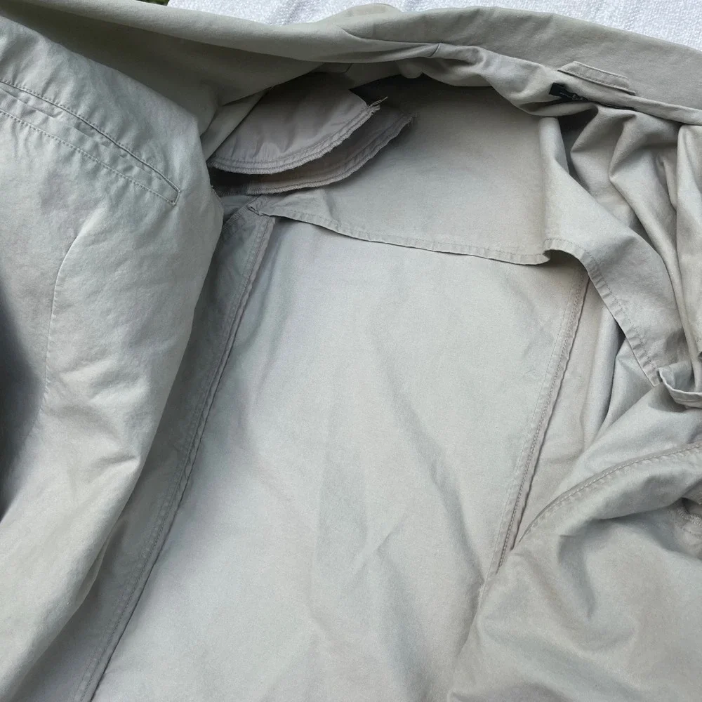 LL Bean Mens 44 Reg Khaki Cotton Blazer 80s Classic Fashion Shoulder Pads Jacket